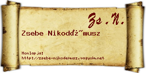 Zsebe Nikodémusz névjegykártya